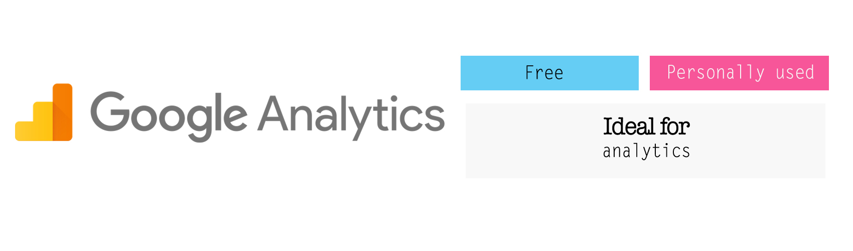 Google Analytics for analytics