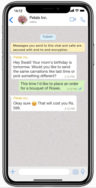 WhatsApp chatbot need