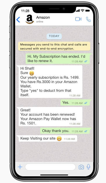 whatsapp chatbot Ecommerce applications