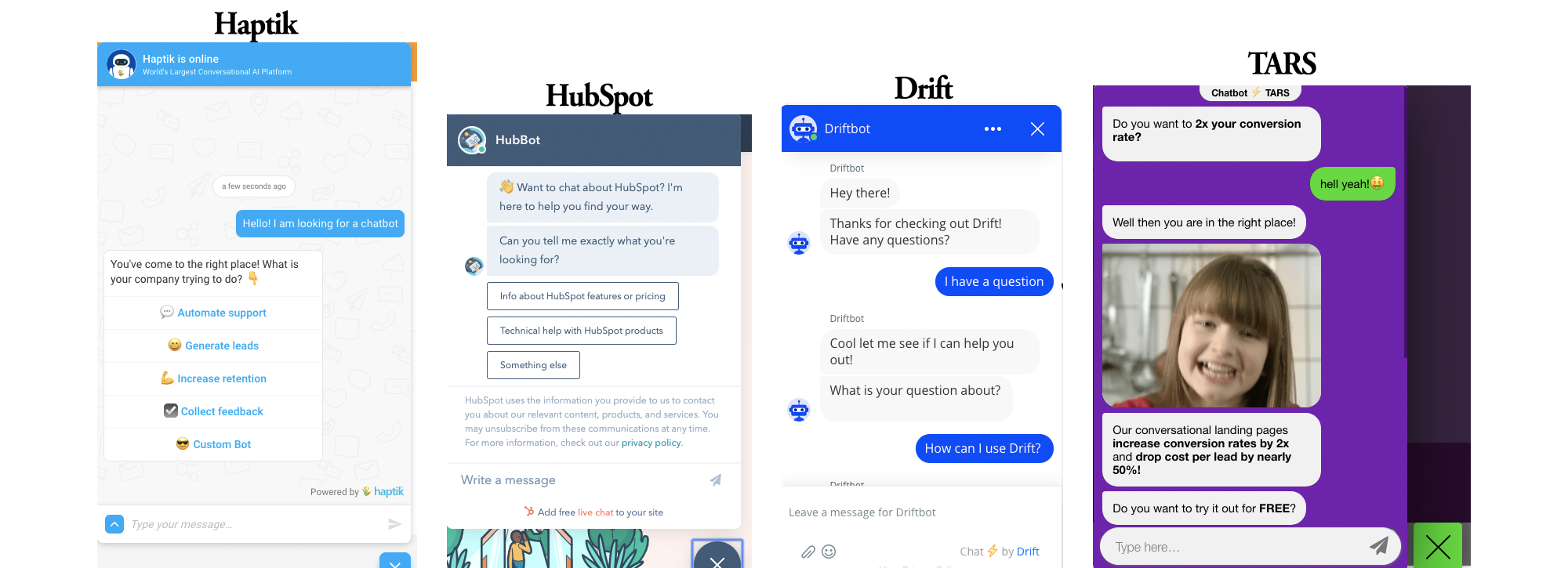 UI chatbot examples